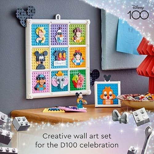 LEGO Disney Classic 100 Years of Disney Animation Icons 43221 Buildable Disney Toy with Mickey Mouse Minifigure, Classic Disney Wall Art, Fun Toys for Kids Ages 6+ thumbnail 2