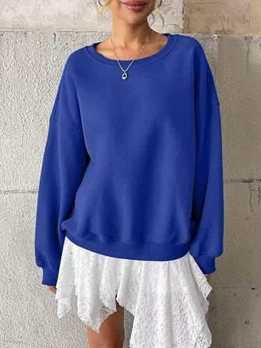 EasyGala Women Fleece Sweatshirts Oversized Crewneck Pullover Trendy Long Sleeve Tops Fashion Fall Outfits Clothes 2025 thumbnail 4