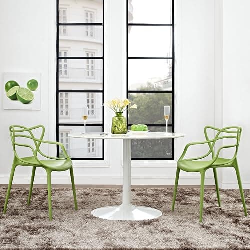 Modway Entangled Modern Molded Plastic Two Dining Armchairs in Green - Two Dining Chairs - Green thumbnail 2