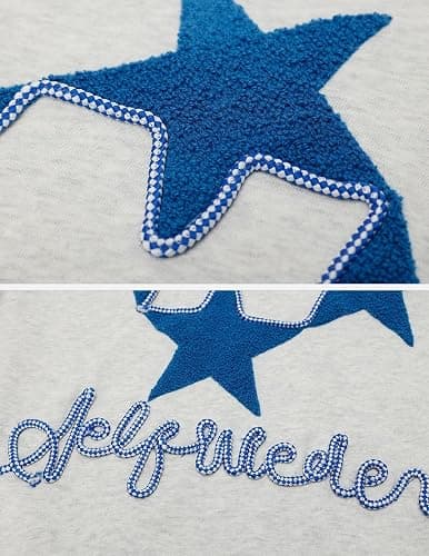 Aelfric Eden Y2k Hoodie Women Graphic Oversized Hoodies Star Embroidered Hoodied Sweatshirt Casual Vintage Pullover MEDIUM thumbnail 4