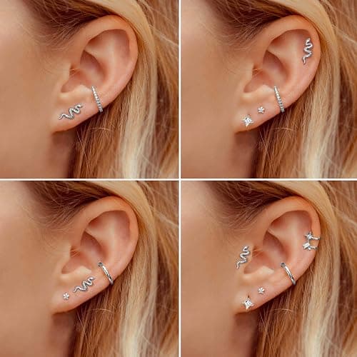Adramata G23 Titan Helix Tragus Labret Lippenpiercing Medusa Innengewinde Medizinische Ohrstecker Ohr Klein Conch Gold Silber thumbnail 4