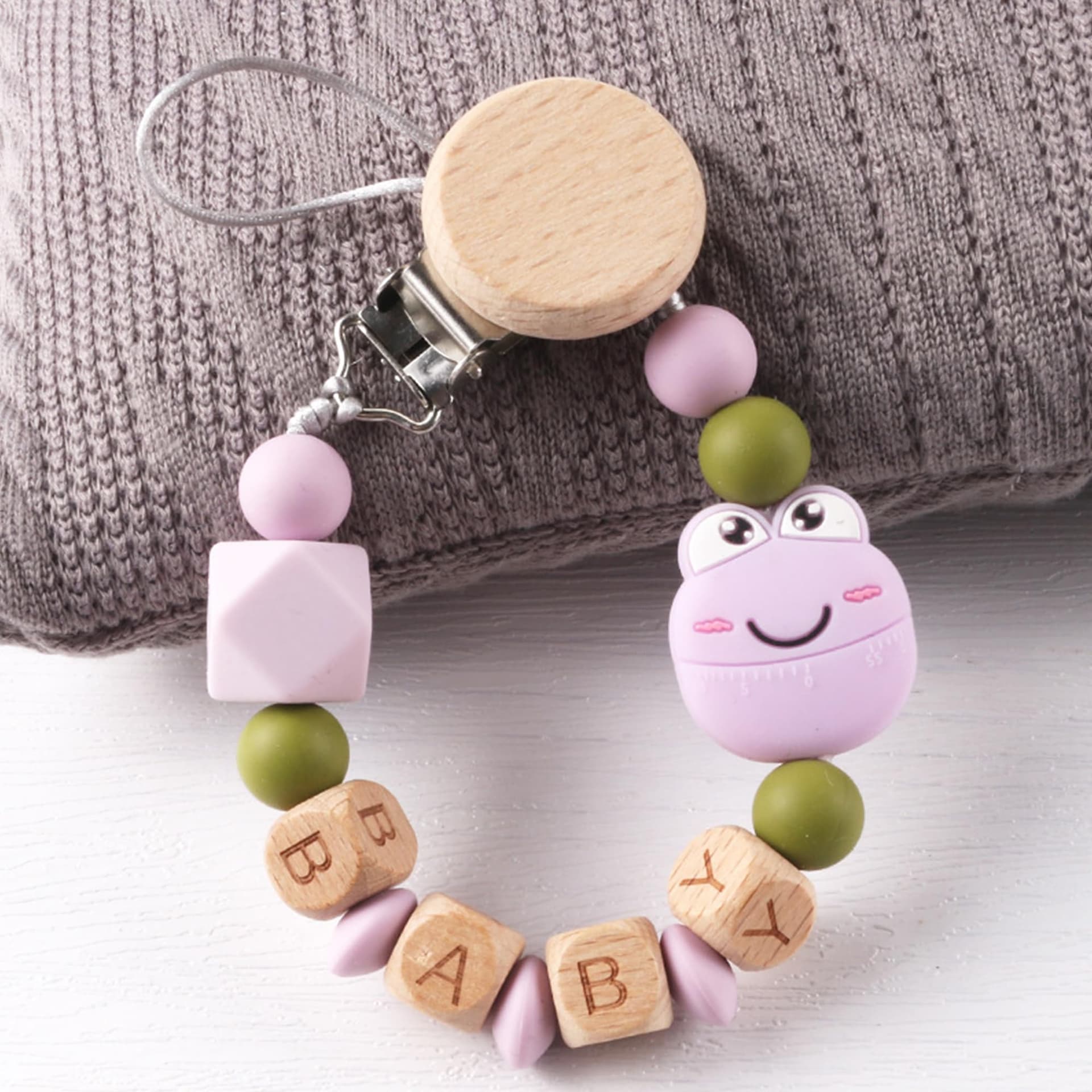 Portachupetes Personalizado Con Nombre, Portachupetes Personalizado Bebé Cumpleaños Regalo De Navidad Para Niños Y Niñas thumbnail 2
