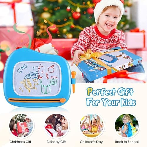 Smasiagon Magnetic Drawing Board for Kids - Toddler Toys for Age 1-2 Boys Girls - Educational Learning Toys for 1 2 3 Year Old Baby Birthday Gifts (Blue) thumbnail 8