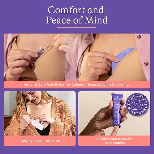 Lansinoh You’ve Got This Breastfeeding Essentials Kit for New Moms, 77-Piece Gift Set with Nursing Pads, Breastmilk Storage Bags, Nipple Cream, Hot & Cold Therapy Packs, and Silicone Breast Pump thumbnail 3