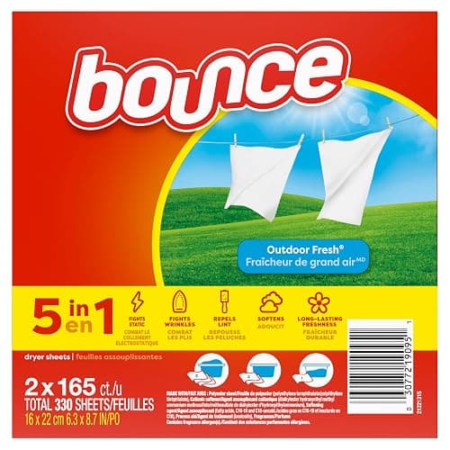 Bounce Dryer Sheets, 330 count, Outdoor Fresh Scent, Fabric Softener Sheets, Reduces Static, Softens and Fights Wrinkles thumbnail 8