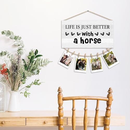 WULQYING Horse Gifts Picture Frames Photo Holder for Wall, Horse Themed Gifts for Women Girls Men Horses Lover Horse Rider Hanging Photo Display for wall Decor thumbnail 2