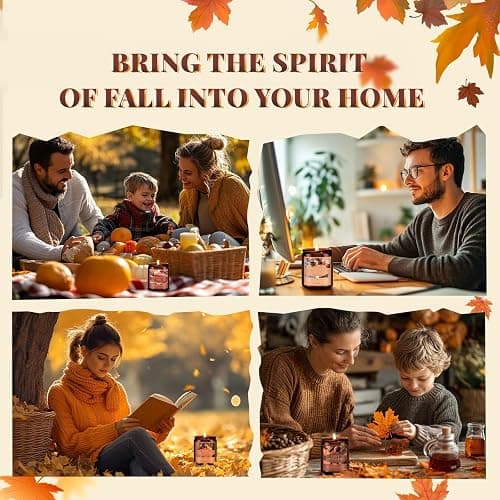 Fall Candle, Spiced Pumpkin Scented Candles for Home, Natural Soy Autumn Candle Aromatherapy Candle, 7 oz Jar Candles Fall Gifts for Women Men thumbnail 7