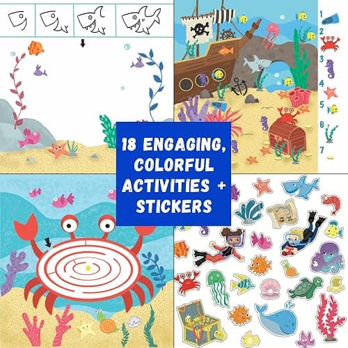 Totebook Kids Travel Educational Activity Book with Washable Markers - Car and Airplane Activities, Learning Toys for Toddlers- Reusable Stickers for Ages 4, 5, 6 (Jungle & 2 Extra Books) thumbnail 8