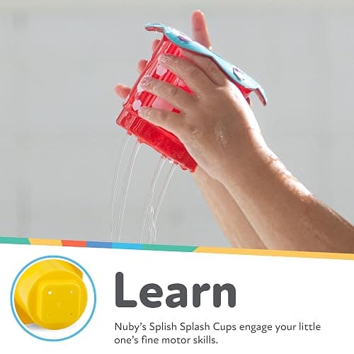 Nuby 5-Piece Splish Splash Stacking Cups Baby Bath Toy thumbnail 5