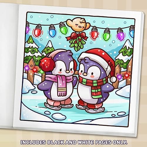 Merry Christmas: Cozy Coloring Book for Adults and Teens with Adorable Characters and Cute Holiday Scenes for Relaxation thumbnail 4