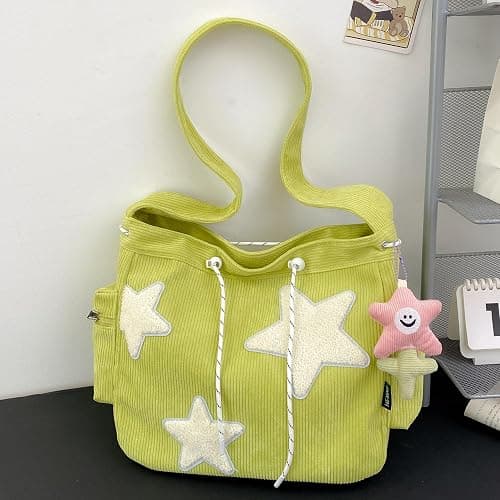 Makukke Y2K Corduroy Shoulder Bag Women, Cute Tote Bag Large Crossbody Bag for Office Work Travel Shopping thumbnail 9