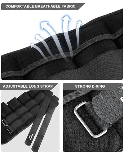 Fragraim Gewichtsmanschetten, Verstellbares Gewichte für Beine und Arme, Paar(2 Packungen) 1,5kg/2kg/3kg/4kg/5kg/6kg/8kg/10kg, Handgelenk Gewichte, Knöchelgewicht, Fußgewichte Set thumbnail 2