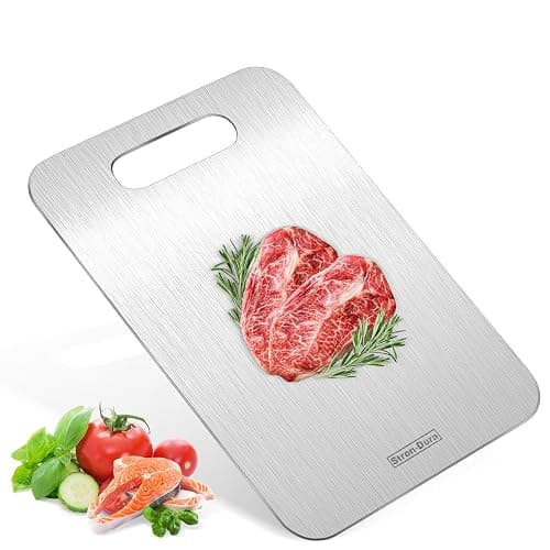 Stron-Dura Cutting Boards for Kitchen, Cutting Board, Foodgrade Stainless Steel Cutting Board for Meat,Fruit, Vegetables, Outdoor or Indoor, L 15 .4" * 11" - Image 1