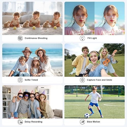4K Digital Camera for Photography, Small Vlogging Camera with Flip Screen for YouTube, 50MP 16X Zoom, Portable Travel Cameras with 32GB SD Card for Beginners(White) thumbnail 6