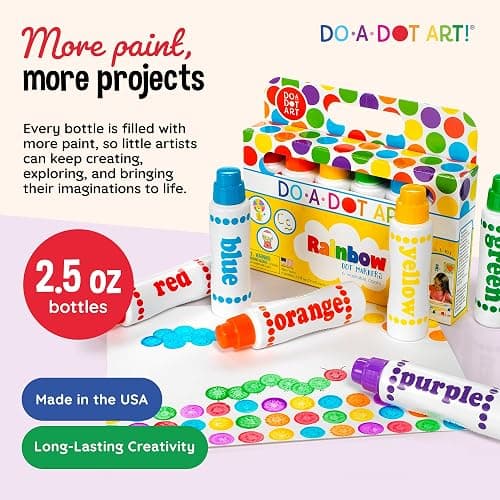 Do A Dot Art! Markers 6-Pack Rainbow Washable Paint Markers | The Original Dot Marker, Activity Craft Coloring Supplies for Kids & Toddlers, Made in USA thumbnail 5