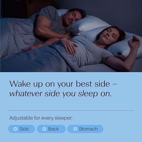 DreamyBlue Signature Pillow w/Adjustable Loft • Shredded Memory Foam Fill • Neutral Alignment for Side, Back, and Stomach Sleepers • Washable Bamboo Rayon Cover • CertiPUR-US Certified Foam (Queen) thumbnail 4