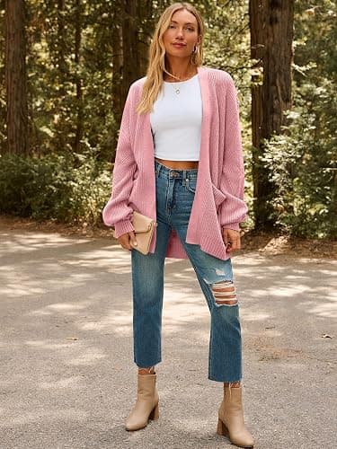 LILLUSORY Womens Oversized Cardigans Soft Knit Cardigan Sweater with Pockets thumbnail 6