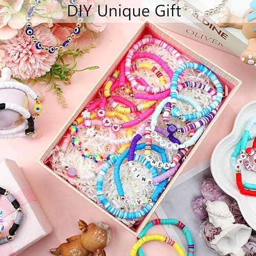 1480pcs Valentine's Day Polymer Clay Beads Charms Friendship Bracelet Necklace Earring Jewelry Making kit, Accessories for Arts Crafts DIY Birthday Gifts for Women Girls Children thumbnail 6