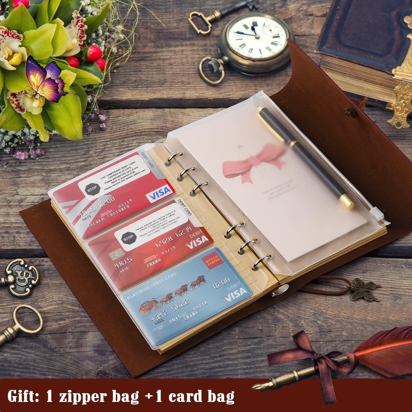 OMEYA Leather Diary Diary Travel Journals for Women, Refillable Lined Notebook with Butterfly, Personal Journal for Writing Notes Gift, A5, 16.5 x 23.3cm (Red-Brown) thumbnail 5