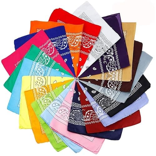 Jeatonge 20 Pcs Bandanas for Women Men Head Scarf Handkerchief 22x22 Inch - Image 1