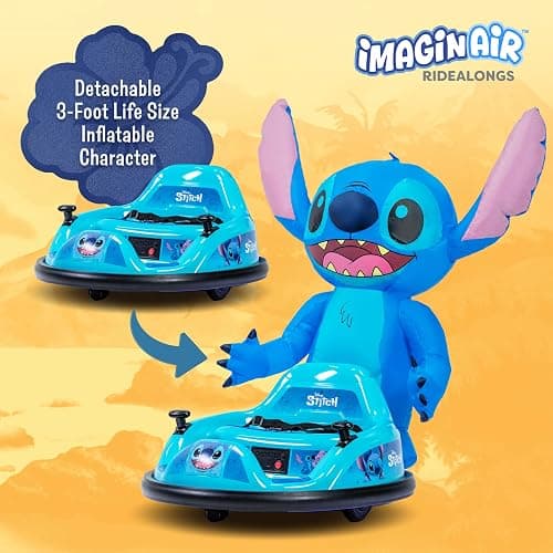 ImaginAir 6V Stitch Toys Kids Bumper Car - Kids Electric Ride On Car, Toddler Toy, Auto-Inflated, Parent Remote Control, 360° Spins, LED Lights, 1MPH Speed, Max Weight of 66lbs, Age 1.5-4yrs thumbnail 4