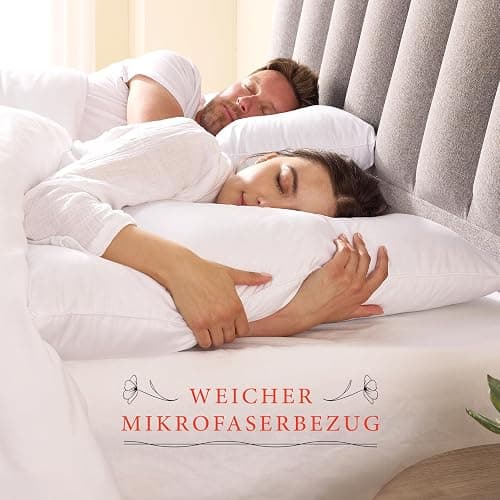 Pullman Kopfkissen 40x80 cm – 2er Set Hotelqualität Mikrofaser Kissen für Alle Schlafpositionen, Allergiker Schlafkissen mit 500 g Füllmaterial, Oeko-Tex zertifiziertes Bett Kissen (40 x 80) thumbnail 6