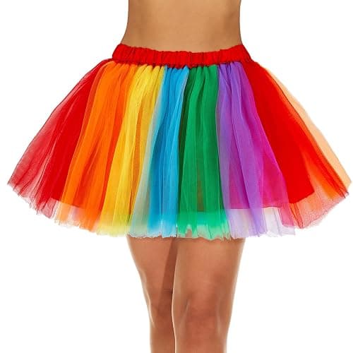 Zando Tutu for Women Adults Teens 5 Layers Halloween Costume Cosplay Tutu | Girls Tulle Dance Ballet Skirt: Elastic,Fluffy,Lightweight,Skin-Friendly,for Running Tutu,Party,Gift,4th of July - Image 1