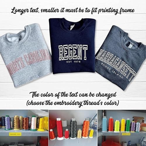 Custom Embroidered Sweatshirts and Hoodie Design Your Own, Personalized Sweatshirts Hoodie For Everyone, Customize Text On Sleeve, Add Your Own Custom Text, Personalized Embroidery Gift, Christmas thumbnail 6