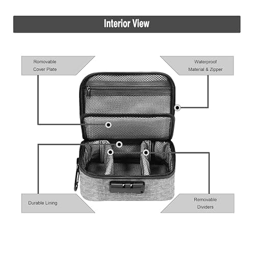 Large Standard Smell Proof Bag with Combination Lock, Water-Resistant file Organizers Conatiner Case for Travel and Home, Medicine Storage Box, Great Gift for Friends, Grey thumbnail 6