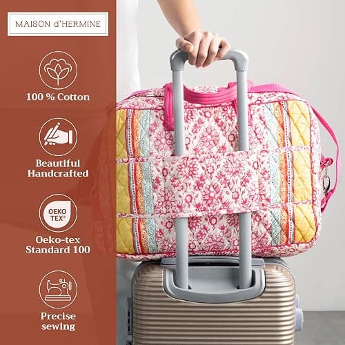 Maison d' Hermine Weekender Bags for Women Cotton Quilted Duffel Overnight Luggage Weekend Bag for Men Gym Gifts Travel thumbnail 2