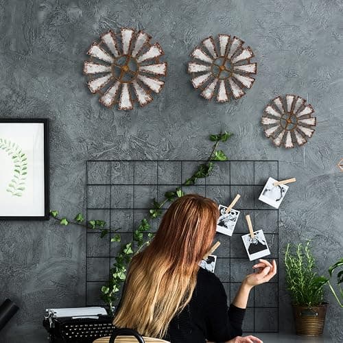 Yookeer 3 Pcs Wood Windmill Wall Decor Farmhouse Hanging Decoration Wooden Windmill Kitchen Decor Rustic Decor Living Room Sculpture Art for Bedroom Nursery Home Decor(Farmhouse) thumbnail 7