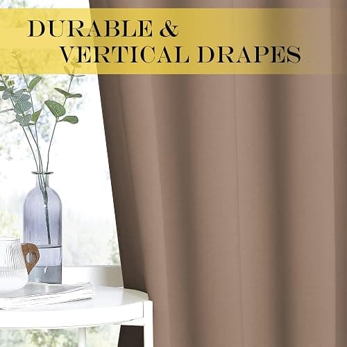 NICETOWN Blackout Blinds for Patio Door - Sliding Door Insulated Blackout Curtains, Extra Wide Curtain for Villa/Hall/Parlor (100 inches W x 84 inches L, Cappuccino) thumbnail 6