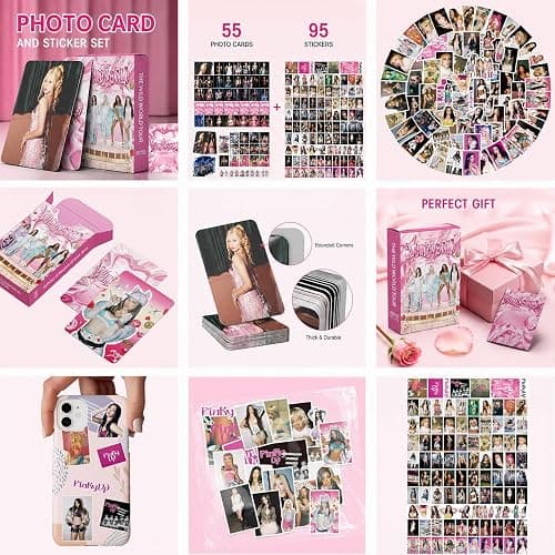 Merch Gifts Set, Including Photocards, Stickers, Photocards Binder,Lanyard | Keychain, Button Pins, ID Holder, Paper Tape for Katseye Fans Gift thumbnail 3