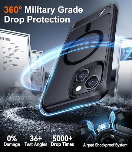 Temdan Compatible with iPhone 14 Case/iPhone 13 Case,[Built-in Invisible Kickstand][Compatible with MagSafe][Military Grade Shockproof] Slim Translucent Matte Phone Case for iPhone 14/13 6.1" thumbnail 4