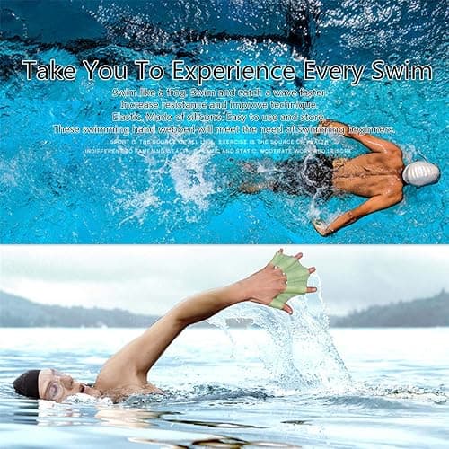 EXCEREY Silicone Swimming Gloves for Men Women Aquatic Training 2 Pairs thumbnail 5