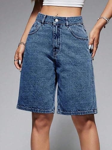 EMMIOL Women Jorts Baggy Jeans Jorts Outfits Mid-Low Waisted Denim Y2K Shorts Summer Hot Short Pants Streetwear thumbnail 3