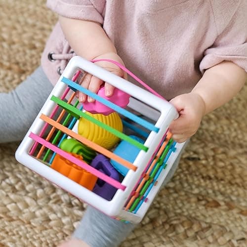 Fat Brain Toys InnyBin Shape Learning Toys, Sensory Toys for Babies and Toddlers, Baby Toys Ages 10 Months+ - Shape Sorter thumbnail 8