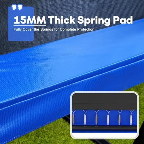 Zupapa 1500LBS Weight Capacity Rectangle Trampoline 10x17FT 9X15FT 8X14FT Outdoor Square Gymnastics Trampolines with Basketball Hoops for Kids Adults Long Large Big Rectangular Tumbling Trampolin thumbnail 8