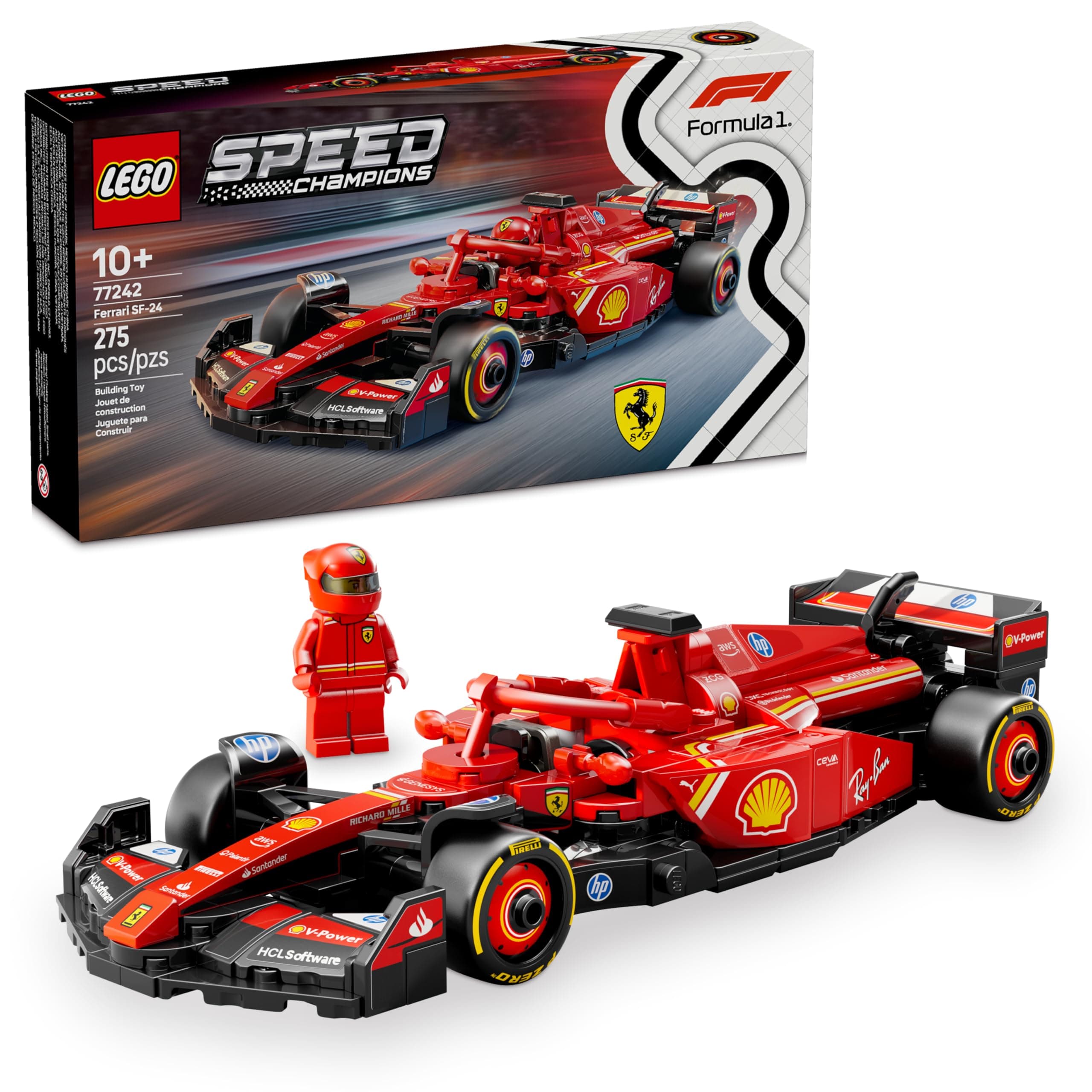 LEGO Speed Champions Auto de Carreras Ferrari SF-24 F1 Set con vehículo de Juguete y piloto, Modelo construible, Juego con 1 minifigura, Regalo Coleccionable para niños 77242 - Image 1