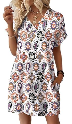 WIHOLL Dresses for Women 2026 Casual Summer Tshirt Dress Wedding Guest Dresses Short Sleeve Fashion Beach Vacation Clothes thumbnail 2