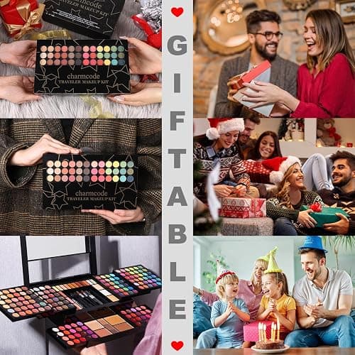 Professional Big Makeup Kit for Teens Girls & Women Full Kit, Beauty Case with Beginner Cosmetics Sets, All-in-One Make Up Gift Box with Lipgloss, Eyeshadow,Blush,Highlight,Brow&Liner Pens,Brush,etc thumbnail 6