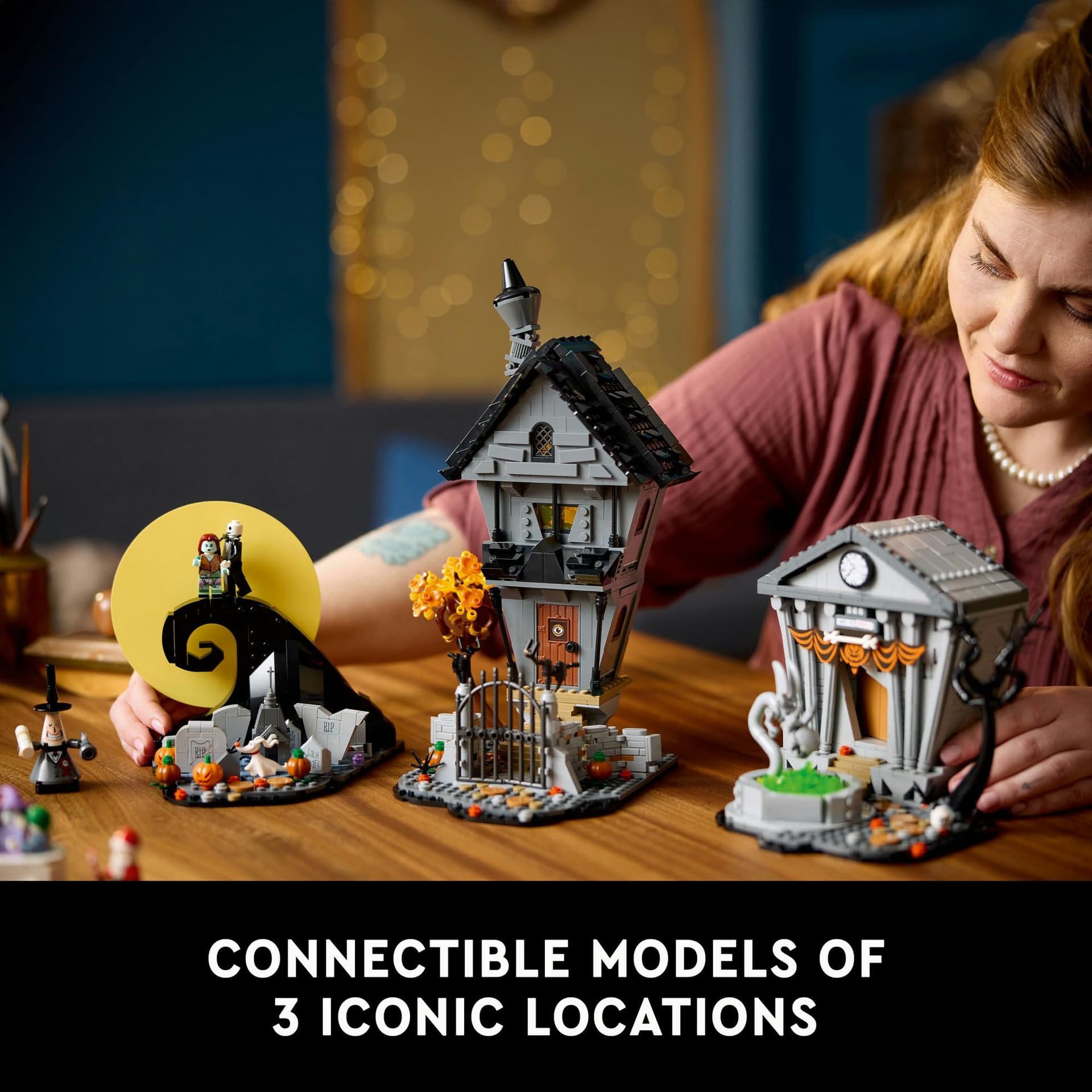 LEGO® Ideas Disney Tim Burton’s The Nightmare Before Christmas Set, Movie Memorabilia Model Kit for Women, Men and Film Lovers, with 6 Character Minifigures Incl. Jack Skelington 21351 thumbnail 3