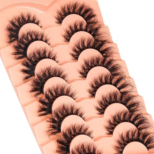 Mink Lashes Cat Eye Lashes Volume Fox Eye False Eyelashes Lashes Natural 6D D-Curly Volume Fake Eyelashes Soft Handmade Lashes that Look Like Extensions Lashes Pack thumbnail 8