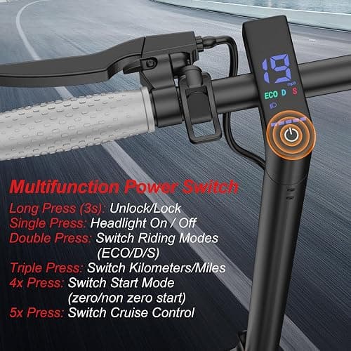 VOLTVOGUE Electric Scooter – 19 MPH Max Speed, 8.5" Honeycomb Solid Tires, 350W Motor,12 Miles Range, Foldable Commuter Scooter with Dual Braking System & App Control thumbnail 6