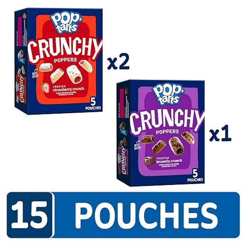 Pop-Tarts Crunchy Poppers Crunchy Filled Snack Pieces, Kids Snacks, On-the-Go Snacks, Variety Pack (3 Boxes, 15 Pouches) - Variety thumbnail 3