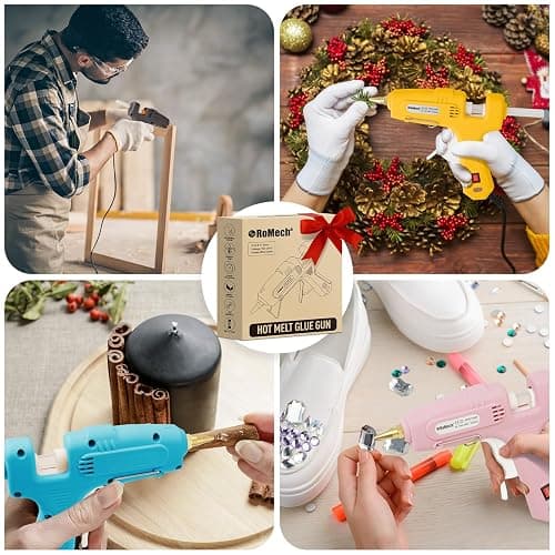 ROMECH Full Size Hot Glue Gun with 60/100W Dual Power and 21 Hot Glue Sticks (7/16"), Fast Preheating Heavy Duty Industrial Gluegun with Storage Case for Crafting, DIY and Repairs (Pink) thumbnail 7