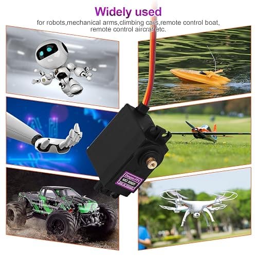 Deegoo [4-Pack] MG996R 55g Metal Gear Torque Digital Servo Motor for Futaba JR RC Helicopter Car Boat Robot thumbnail 7