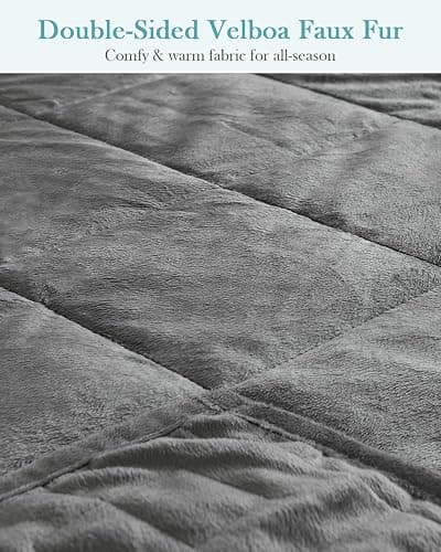 Topblan Weighted Blanket Twin Size 15lbs, Adult Weighted Blankets with Soft Warm Fabric for Sleeping and Calming, Adult Heavy Blanket for Sofa Bed, Grey, 48 x 72 inches thumbnail 3