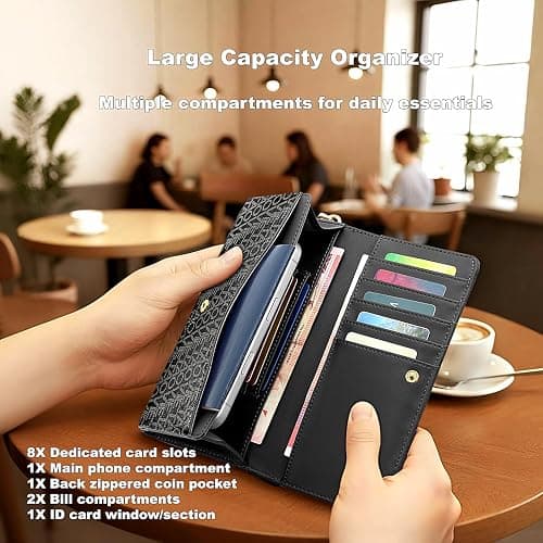 VelaStyle Womens Wallet, RFID Blocking Wristlet Wallets for Women, thumbnail 4