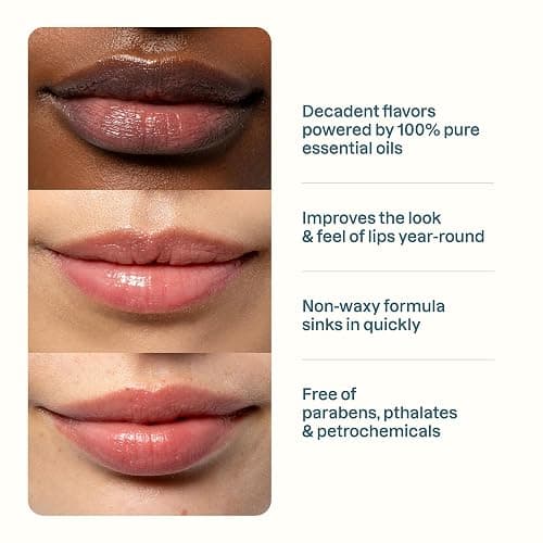 Cliganic Organic Lip Balm Set (6 Flavors) - 100% Natural Hydrating, Moisturizing for Dry Cracked Lips, Stocking Stuffer Gift for Men & Women thumbnail 5